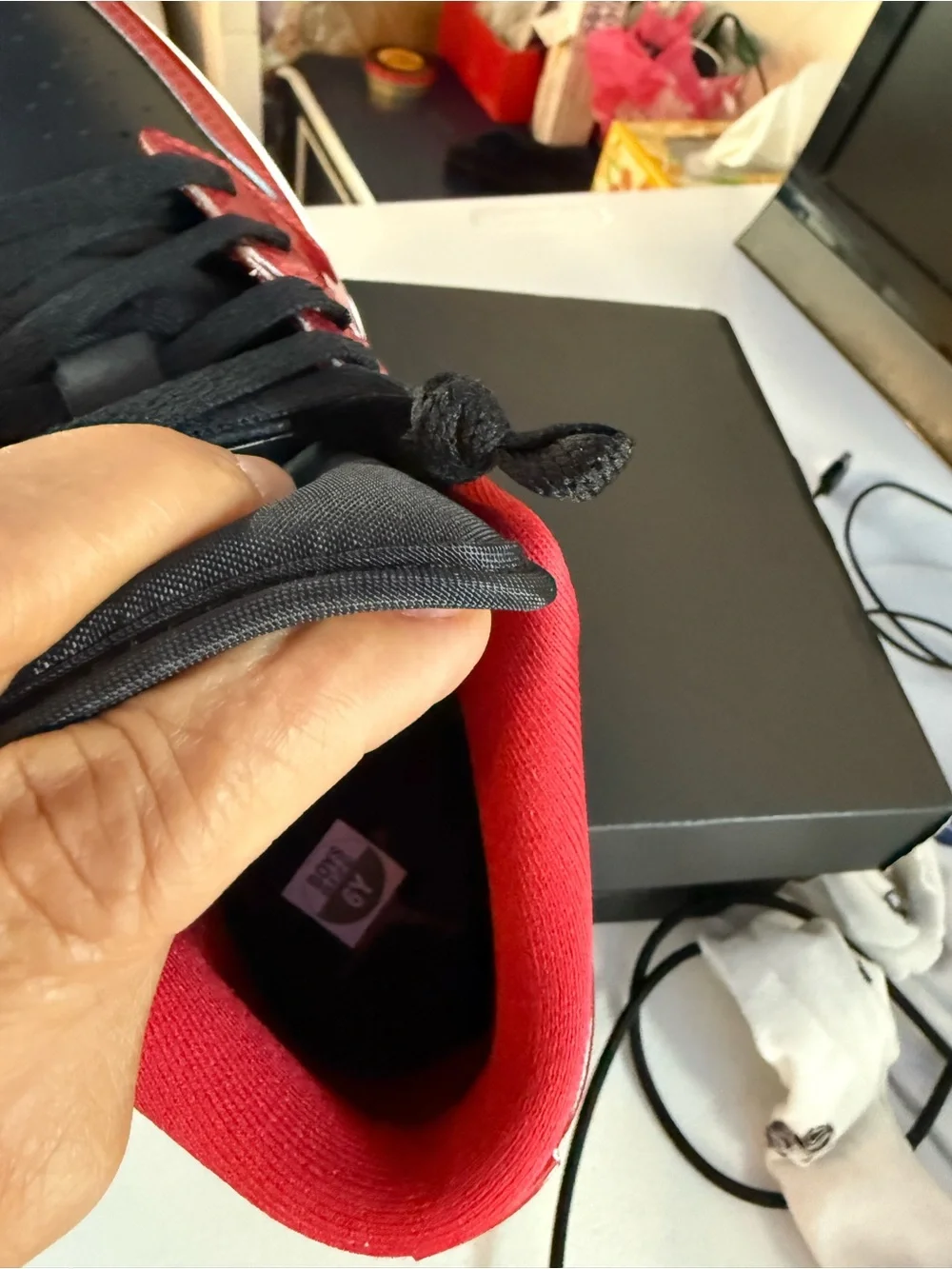 Jordan Kids' Low Top Sneakers in Red and Black